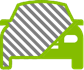 Green car icon, 60 percent of the icon shaded gray.